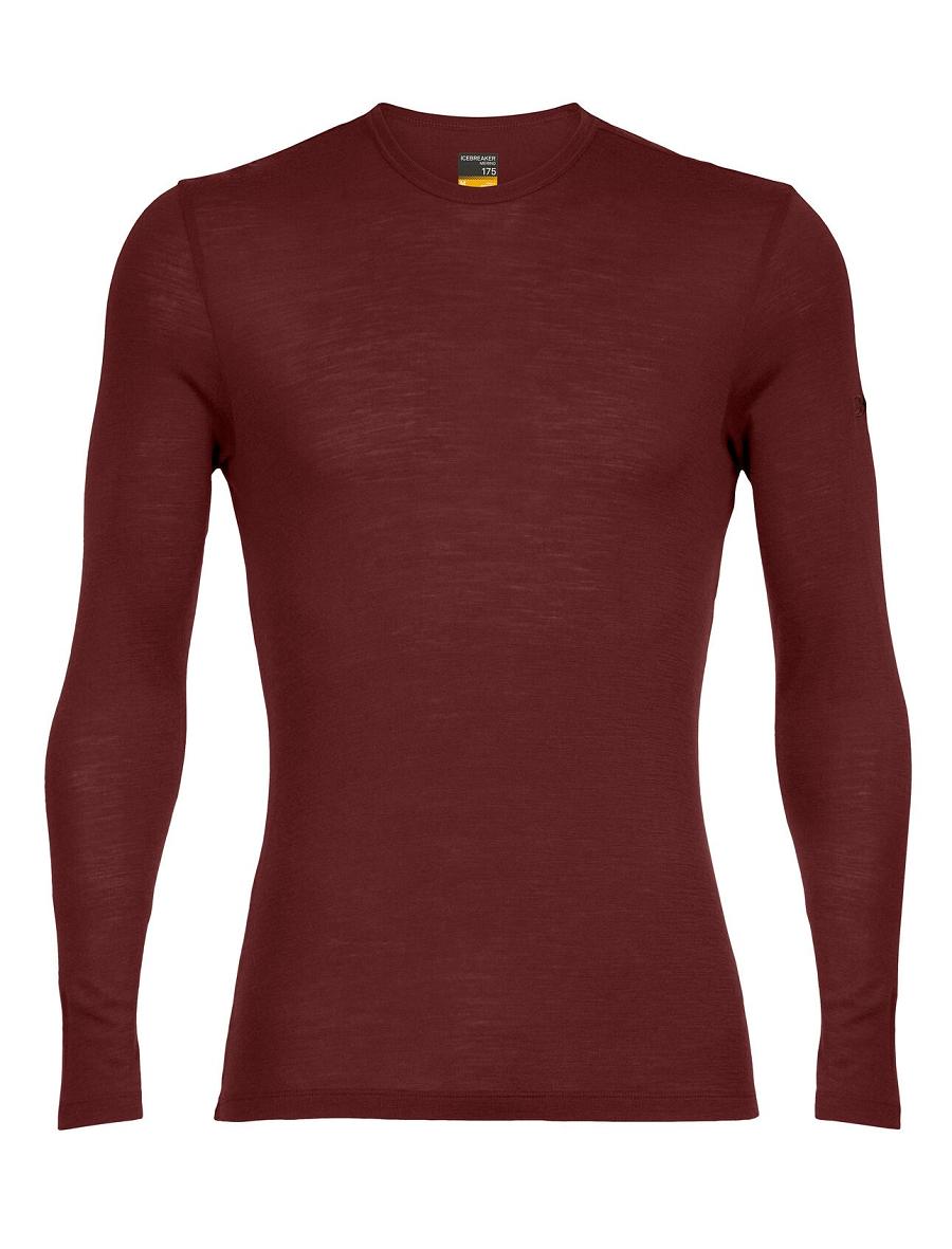 Espresso Icebreaker Merino 175 Everyday Long Sleeve Crewe Thermal Top Men's Base Layers | AU 1375LISH